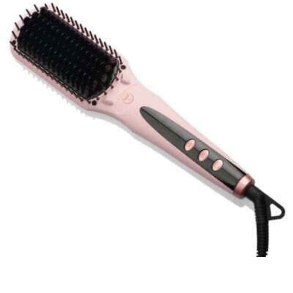 Hair straightener brush